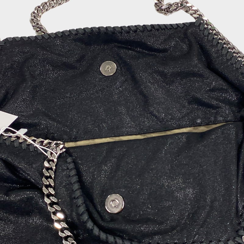 Stella McCartney women's black metallic Falabella bag on chain