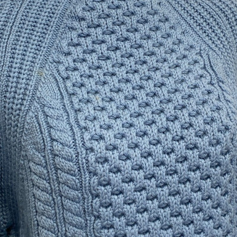 Louis Vuitton women's baby blue chunky knit cropped jumper