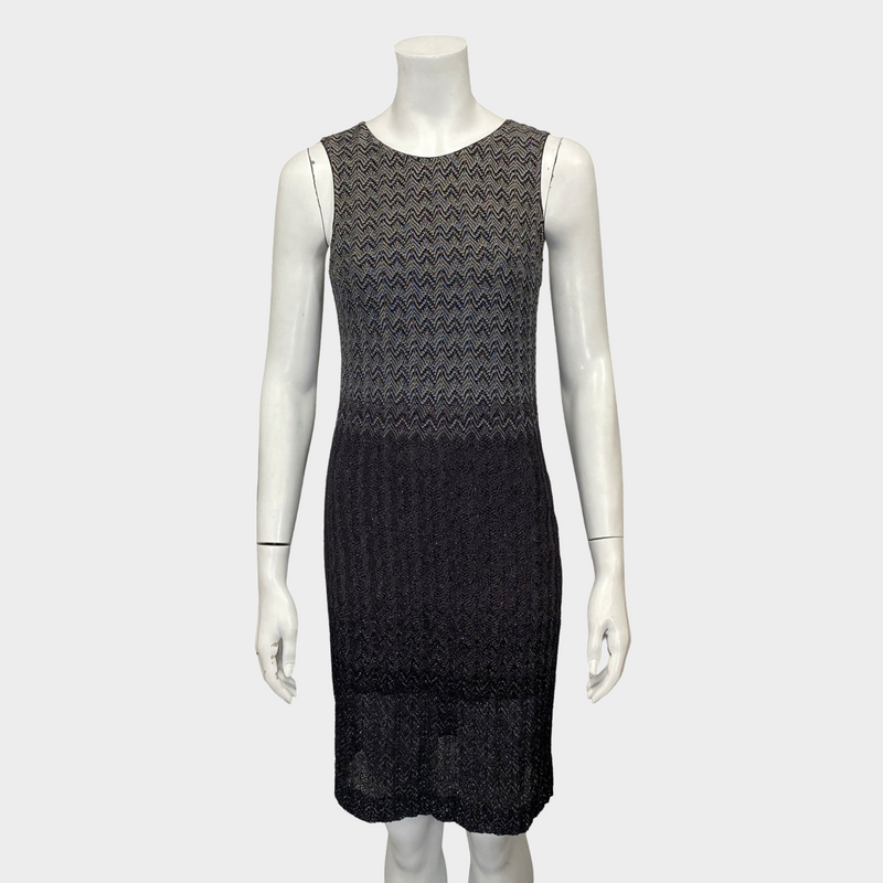 Missoni ombre grey glittery knitted dress