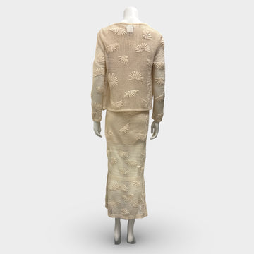 Chanel Beige Knit Set of Dress And Cardigan with Parrot Appliqués – Loop  Generation