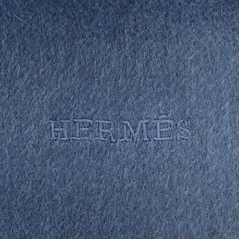 Hermes blue cashmere long scarf