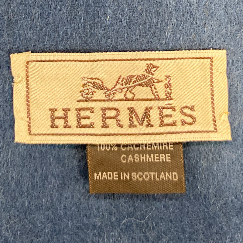 Hermes blue cashmere long scarf