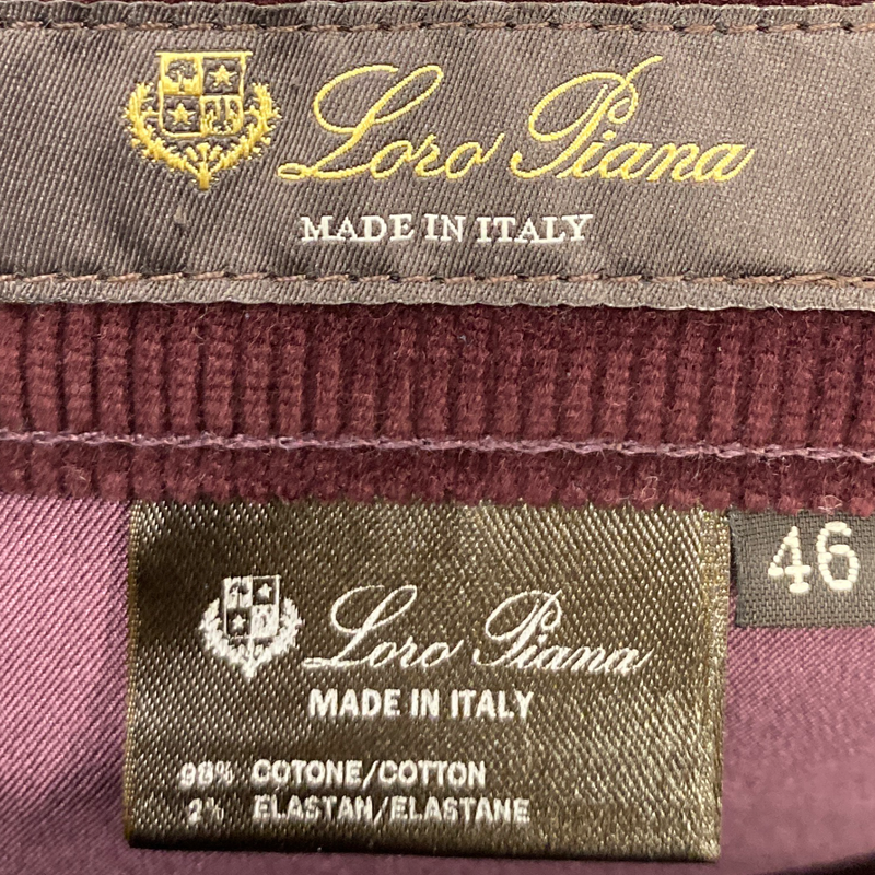 Loro Piana women's burgundy corduroy trousers