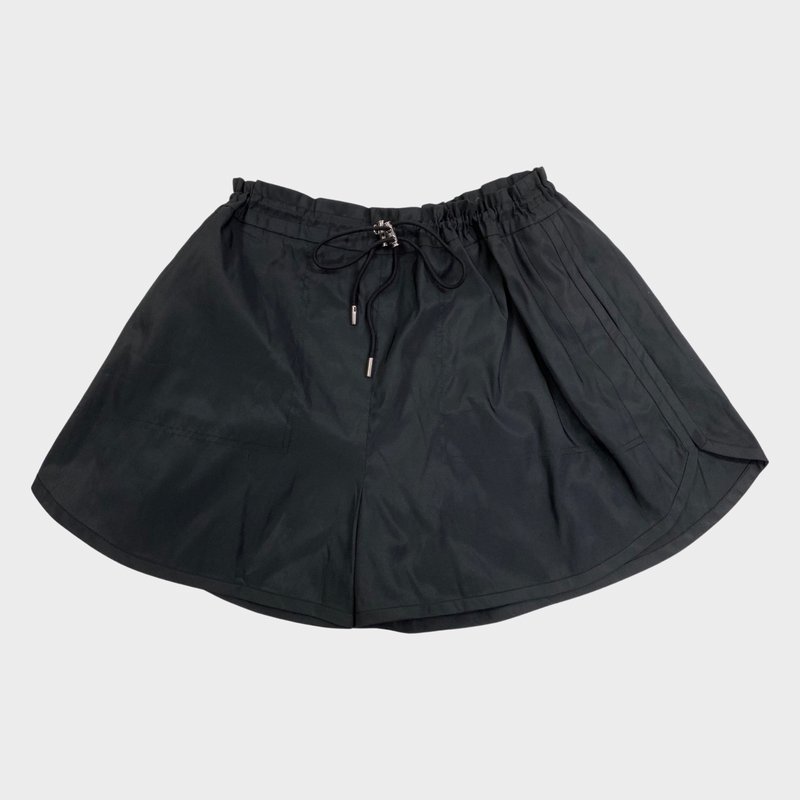 Alexander Mcqueen women's black parachute shorts with toggle detail