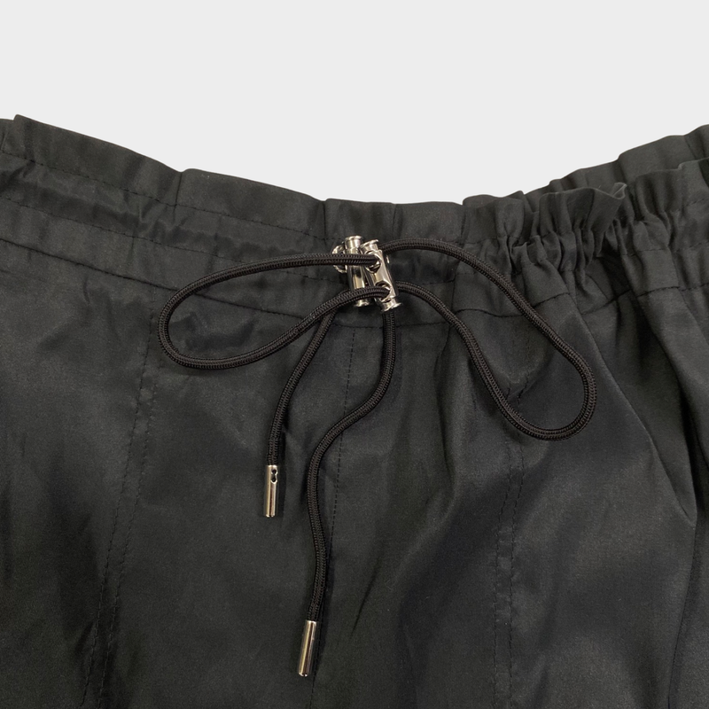 Alexander Mcqueen women's black parachute shorts with toggle detail