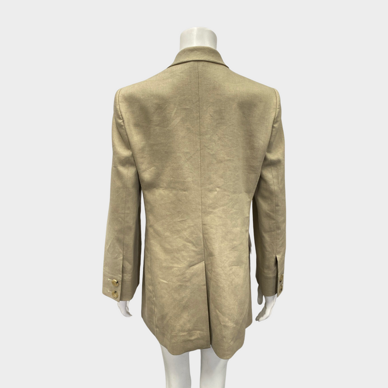 Giorgio Armani women's beige linen long jacket