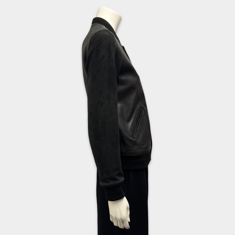 A.P.C. Women's Black Leather Bomber Jacket