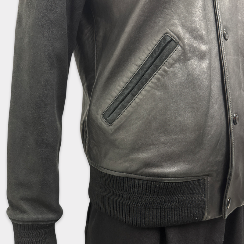 A.P.C. Women's Black Leather Bomber Jacket