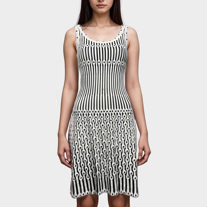 Alaia women's Black and white sleeveless dress