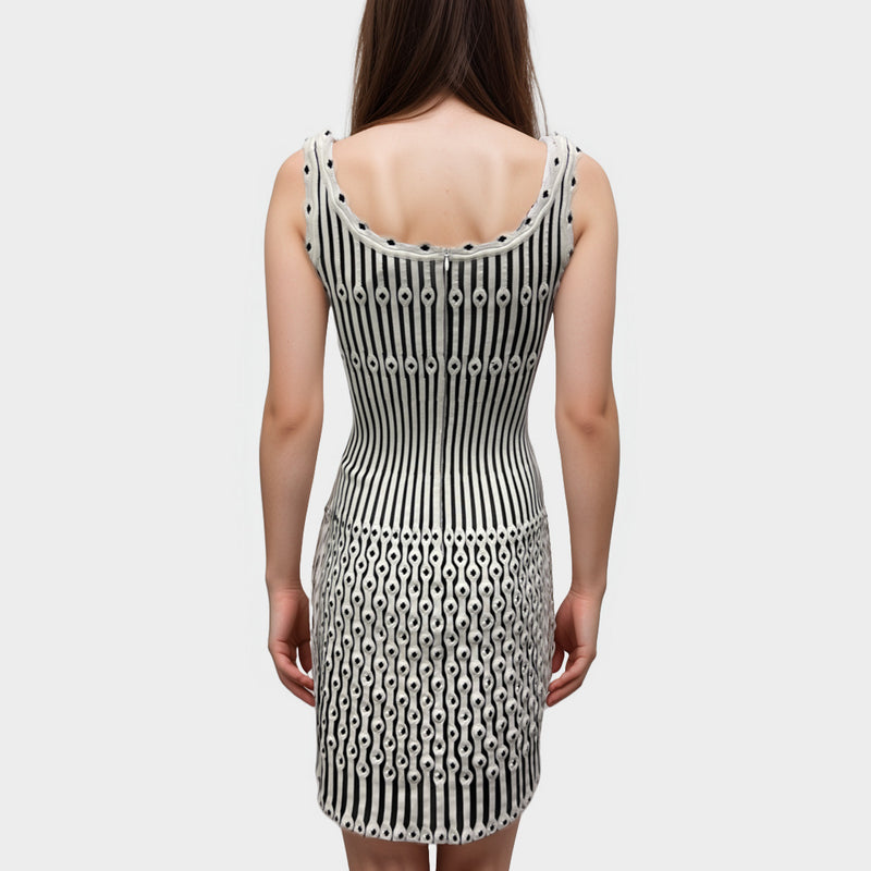 Alaia women's Black and white sleeveless dress