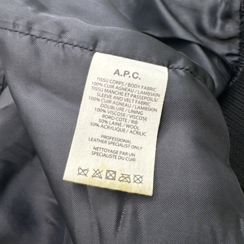 A.P.C. Women's Black Leather Bomber Jacket