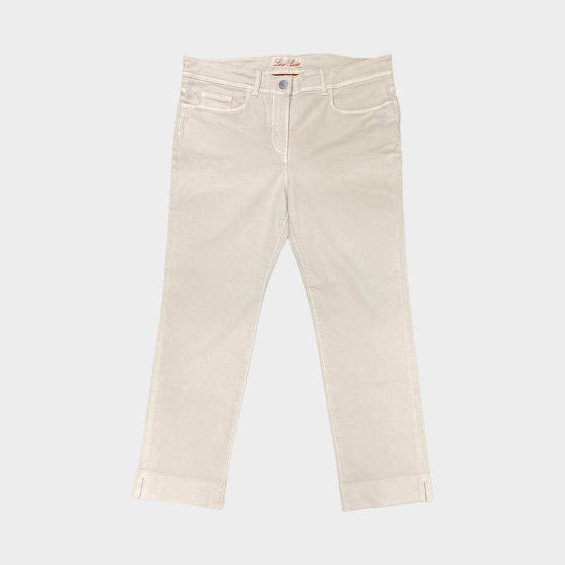 Loro Piana women's beige cotton classic trousers