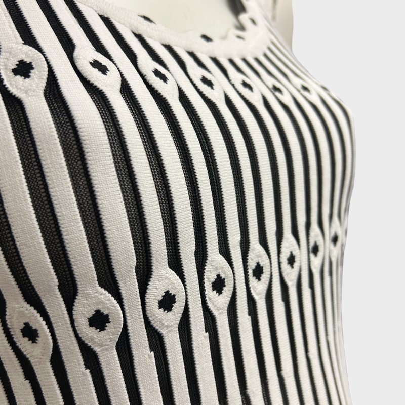 Alaia women's Black and white sleeveless dress