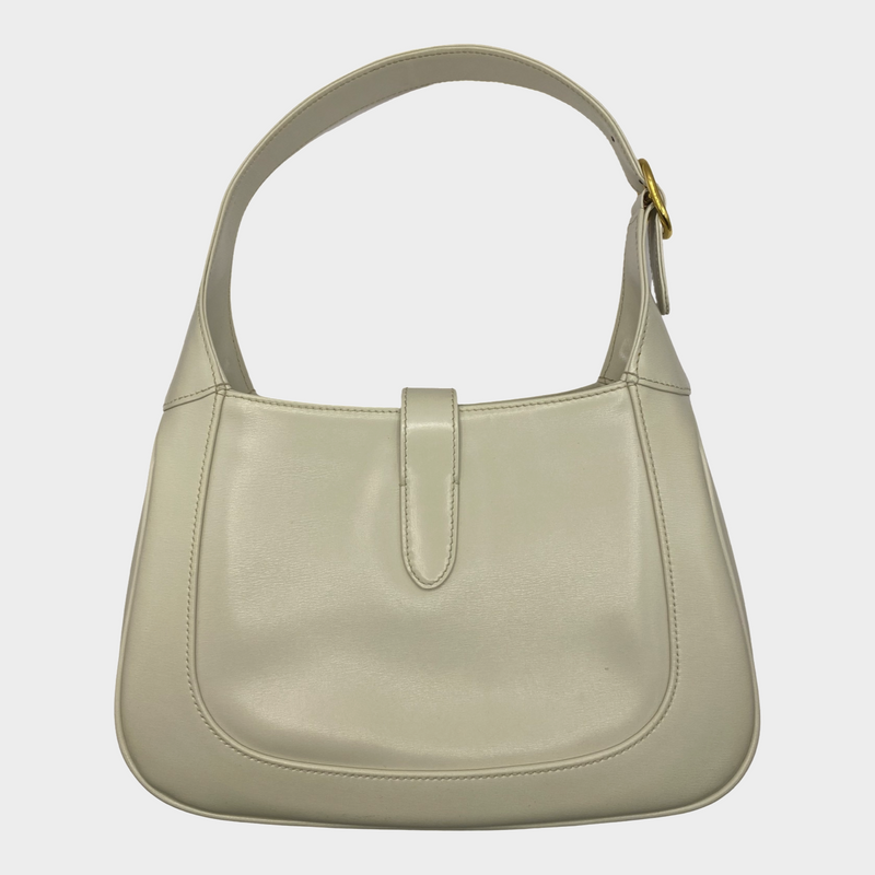 Gucci women's small 1961 Jackie ecru leather handbag with gold hardware