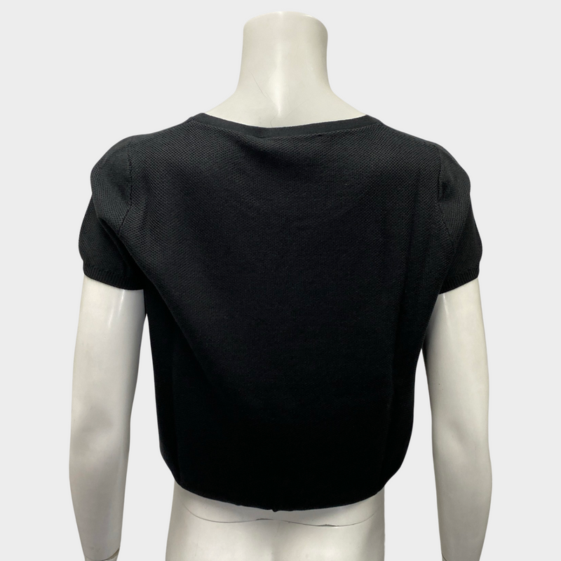 Loro Piana women's black silk and cotton blend top