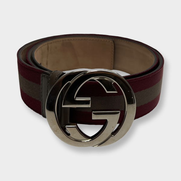 Gucci Red and beige striped Belt