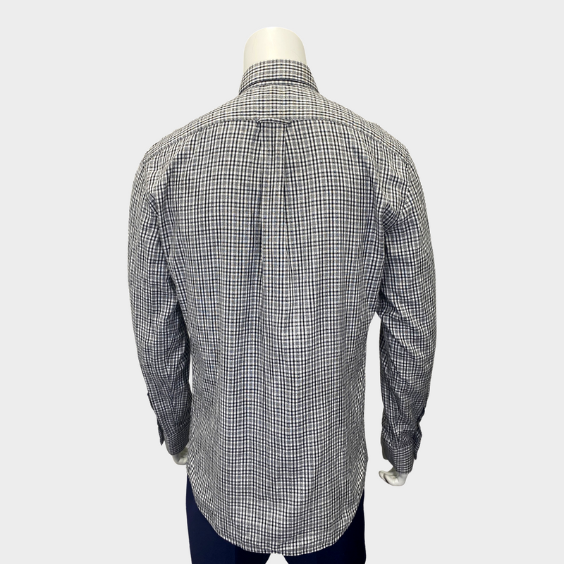 Alexander McQueen MCQ Men's  white and black checked cotton shirt