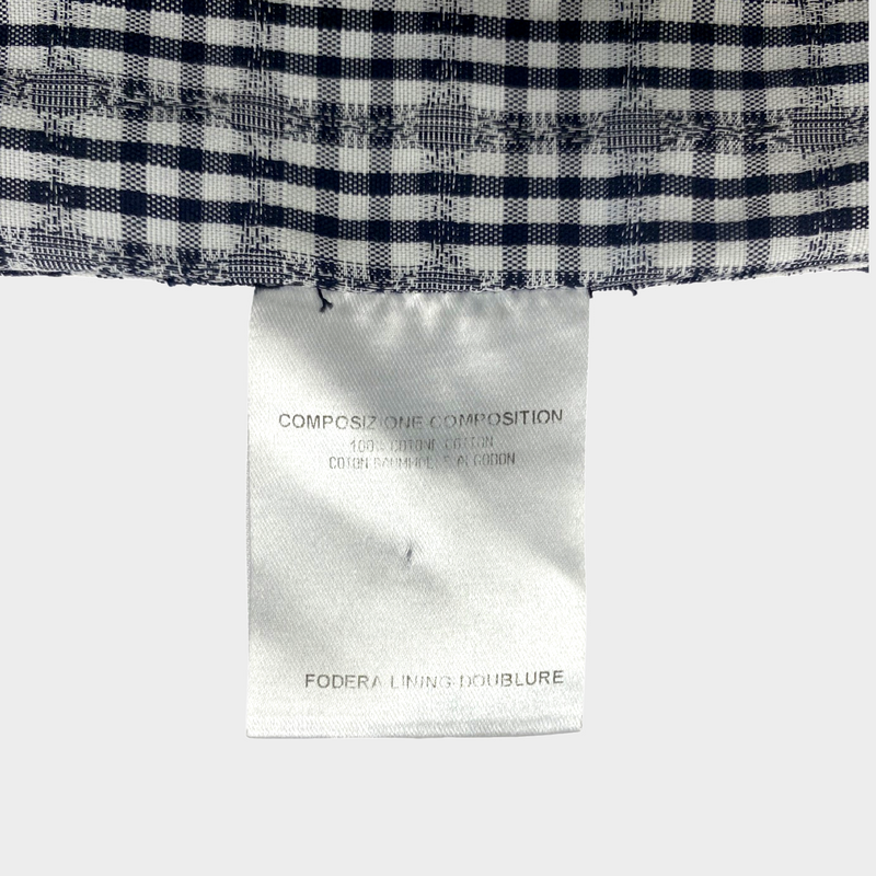 Alexander McQueen MCQ Men's  white and black checked cotton shirt
