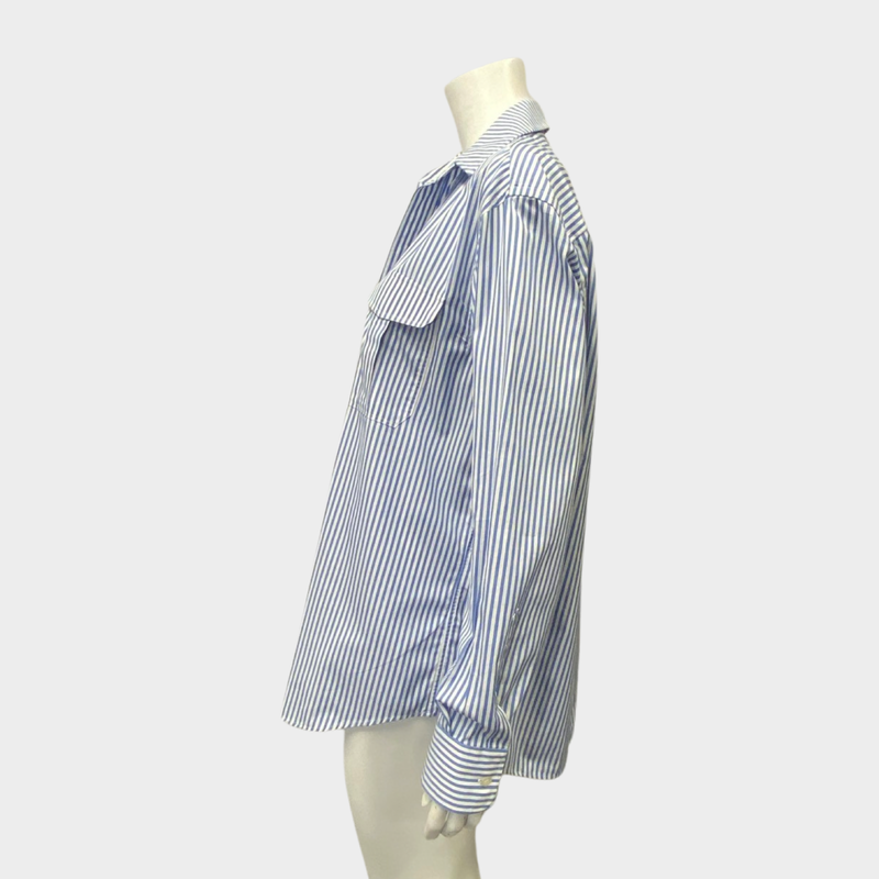 Wardrobe nyc women's blue & white striped oversized shirt