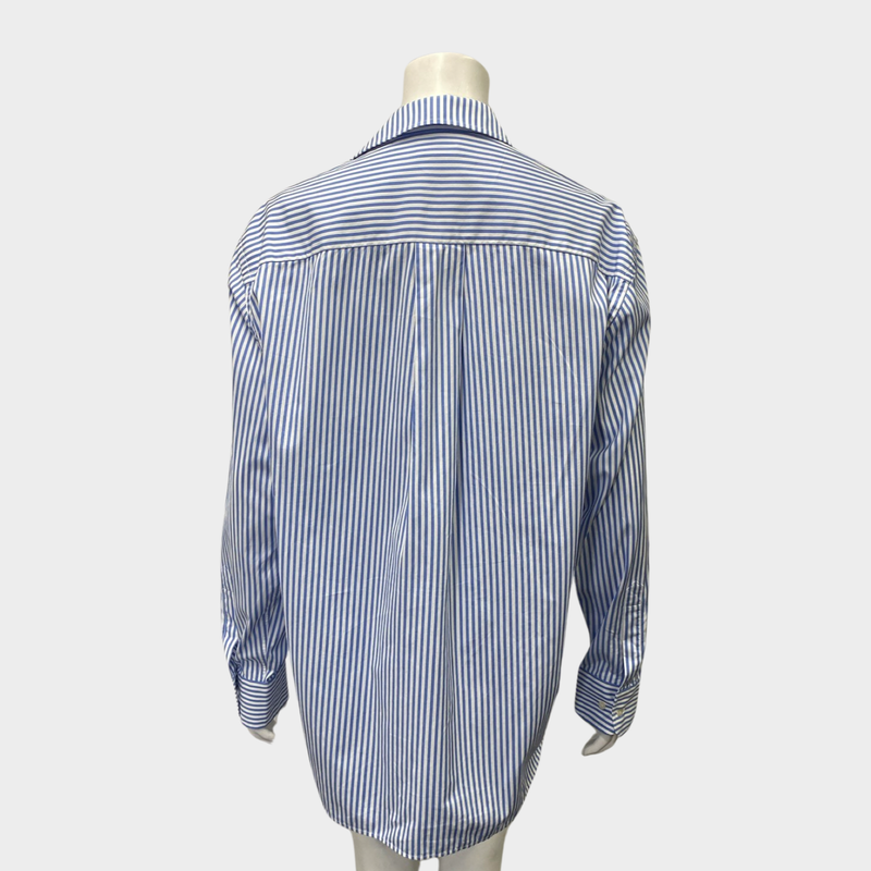 Wardrobe nyc women's blue & white striped oversized shirt