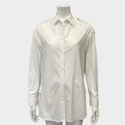Juun J women's white double collar oversized shirt