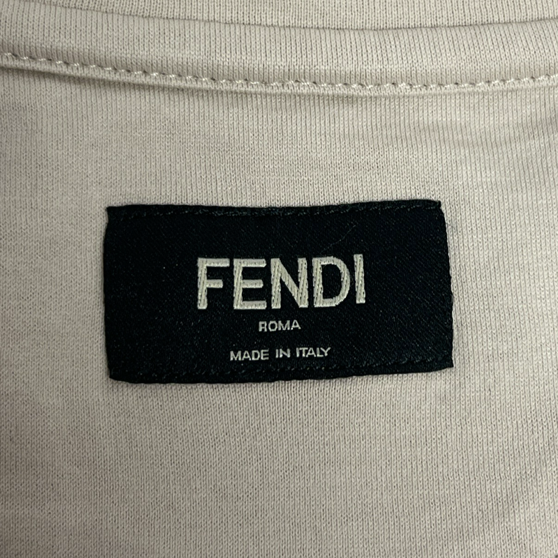 Fendi men's Beige banana graphic cotton T-Shirt