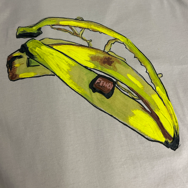 Fendi men's Beige banana graphic cotton T-Shirt