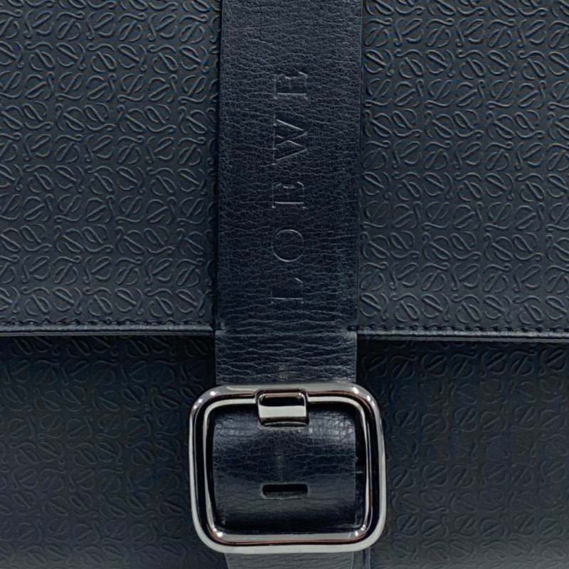 Loewe women's black leather monogram crossbody bag