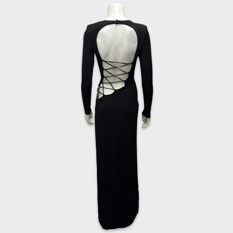 Dundas Black cut-out design Maxi Dress