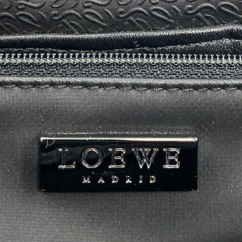 Loewe women's black leather monogram crossbody bag