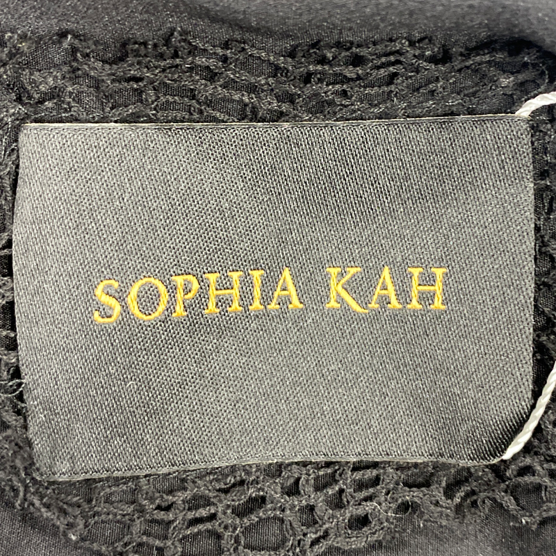 Sophia Kah black tulle and lace maxi dress