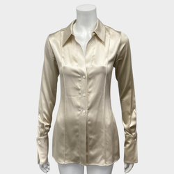 Peter Do women's structured ecru silk shirt blouse