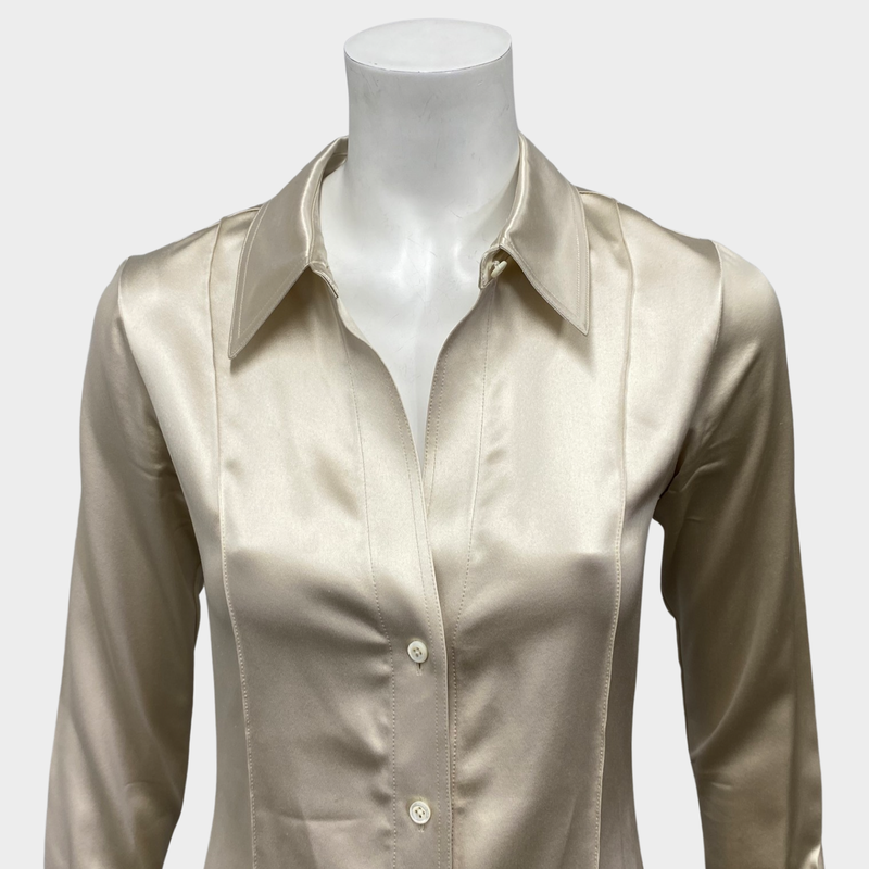 Peter Do women's structured ecru silk shirt blouse