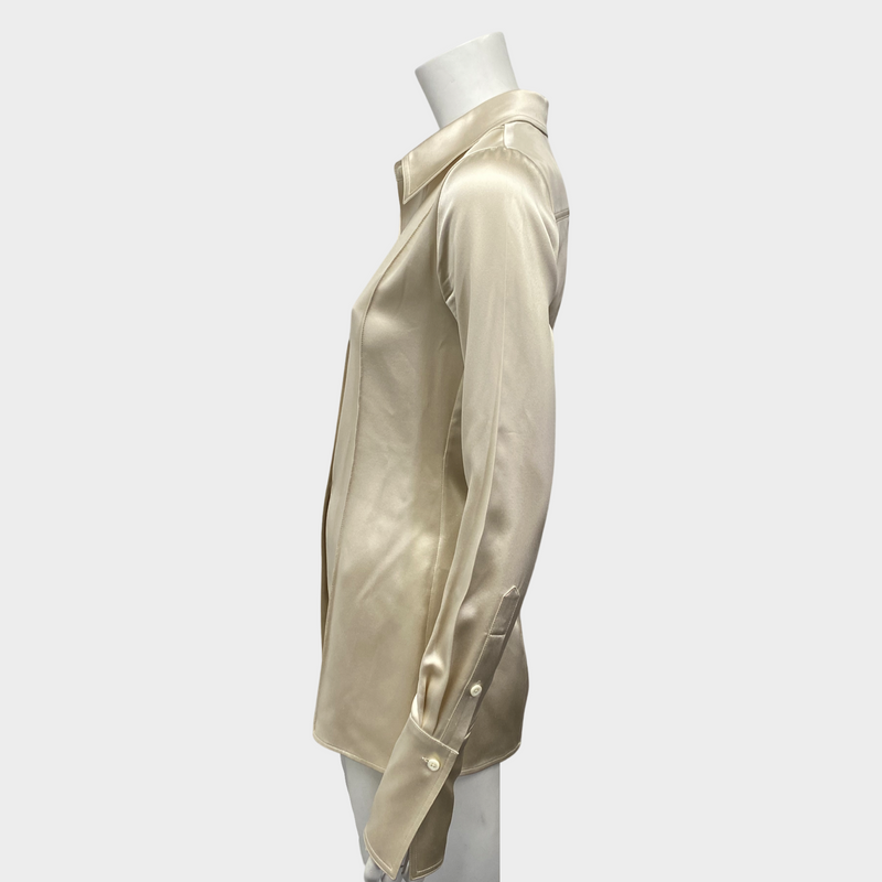 Peter Do women's structured ecru silk shirt blouse