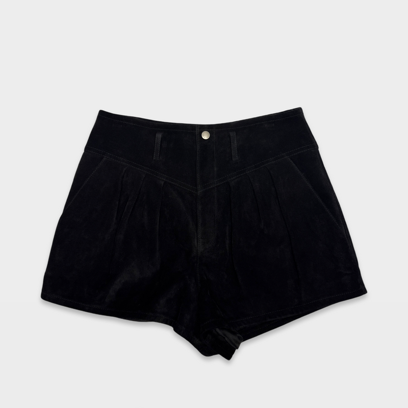 Saint Laurent Women's Black Suede Shorts