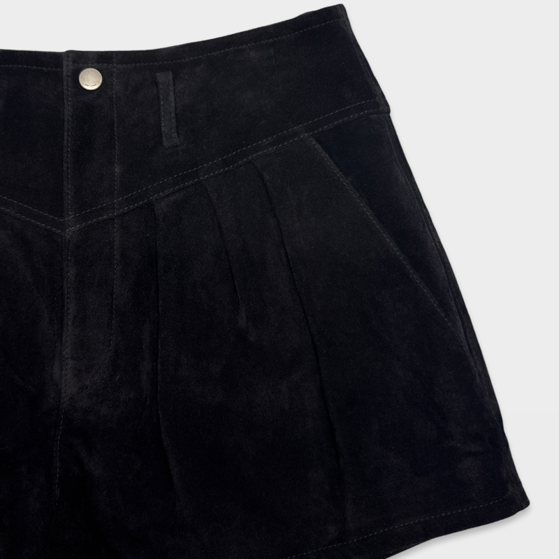 Saint Laurent Women's Black Suede Shorts