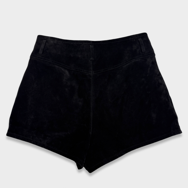Saint Laurent Women's Black Suede Shorts