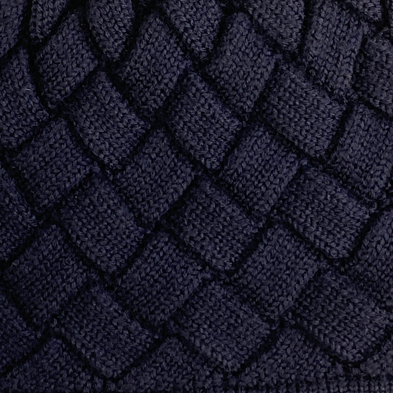 Bottega Veneta women's navy wool intrecciato hat