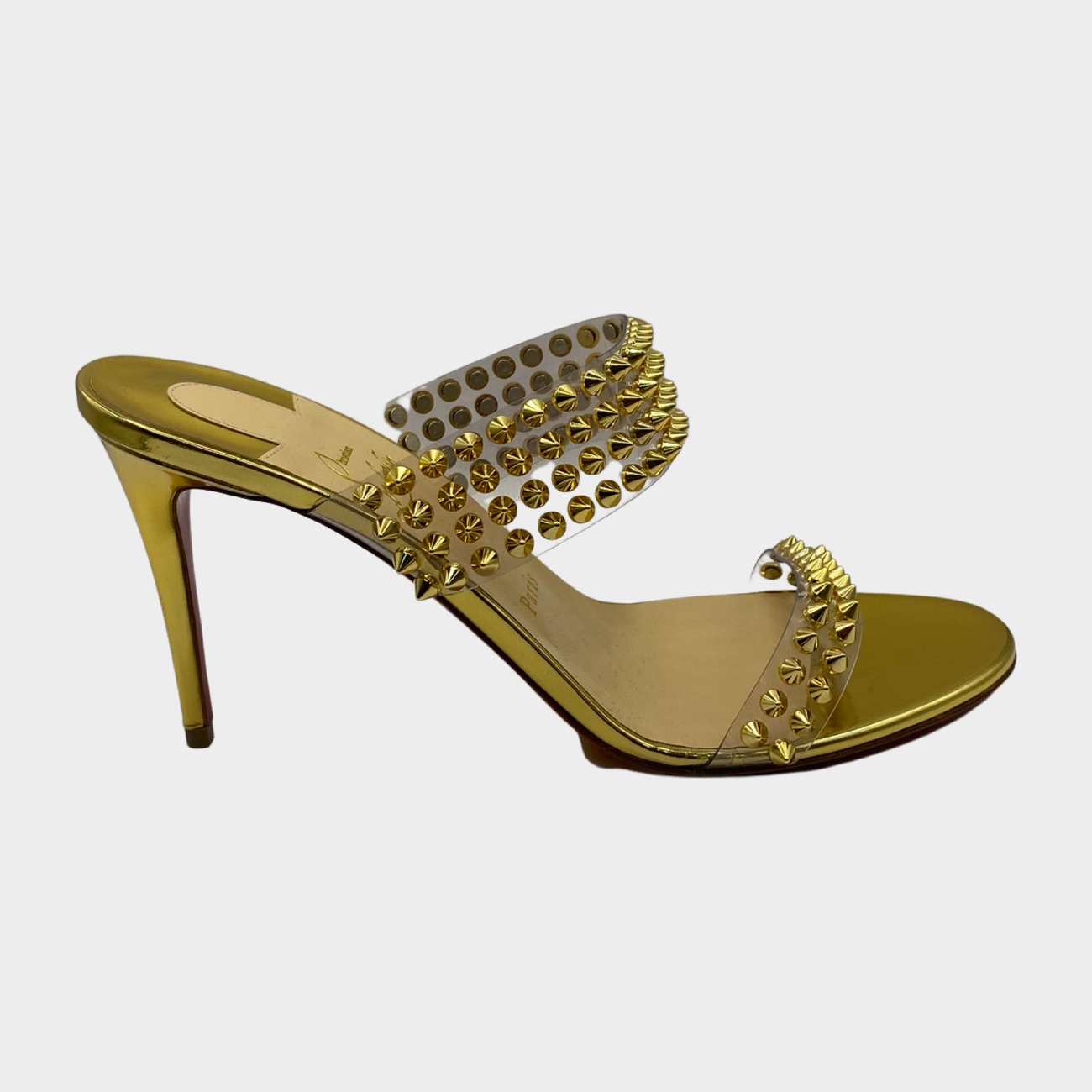 CHRISTIAN LOUBOUTIN black and gold studded pumps – Loop Generation