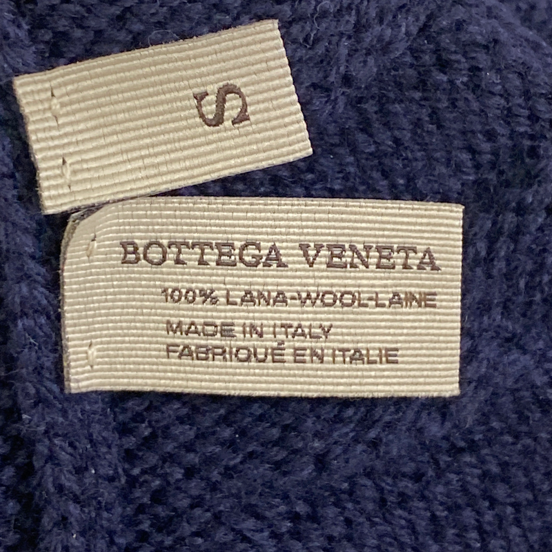 Bottega Veneta women's navy wool intrecciato hat