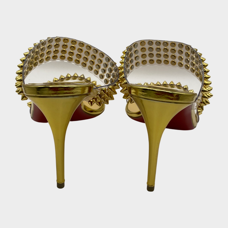 Christian Louboutin gold studded sandal heels