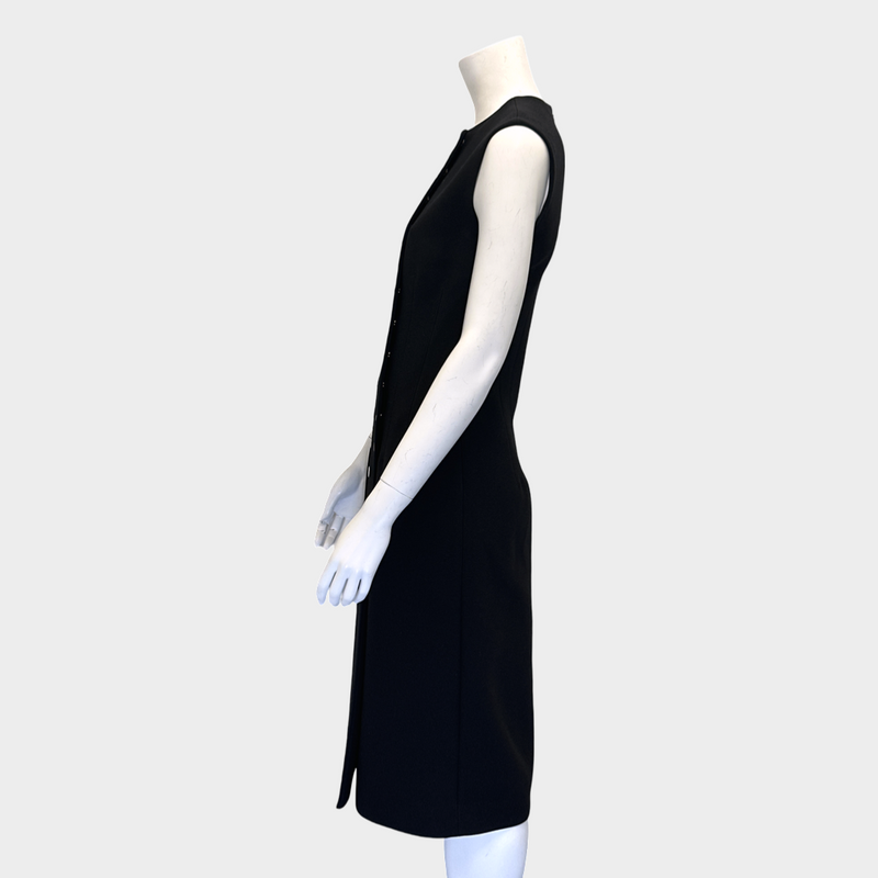 BALENCIAGA black triacetate sleeveless metal ring dress