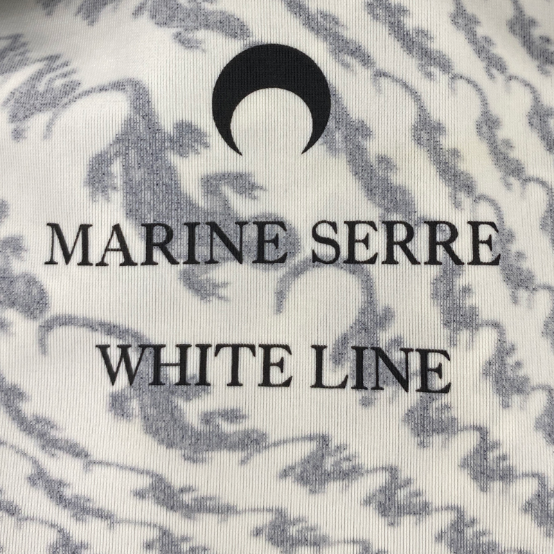 Marine Serre women's black & white turtleneck lizard print top