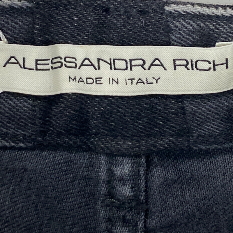 Alessandra Rich women's black denim shorts