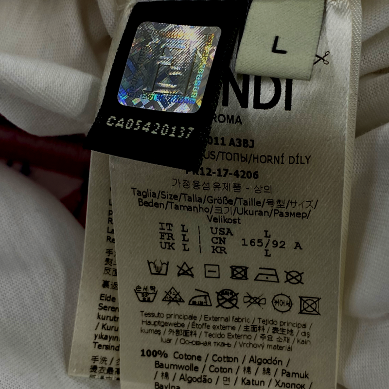 Fendi women's white cotton t-shirt with palm-tree graphic design