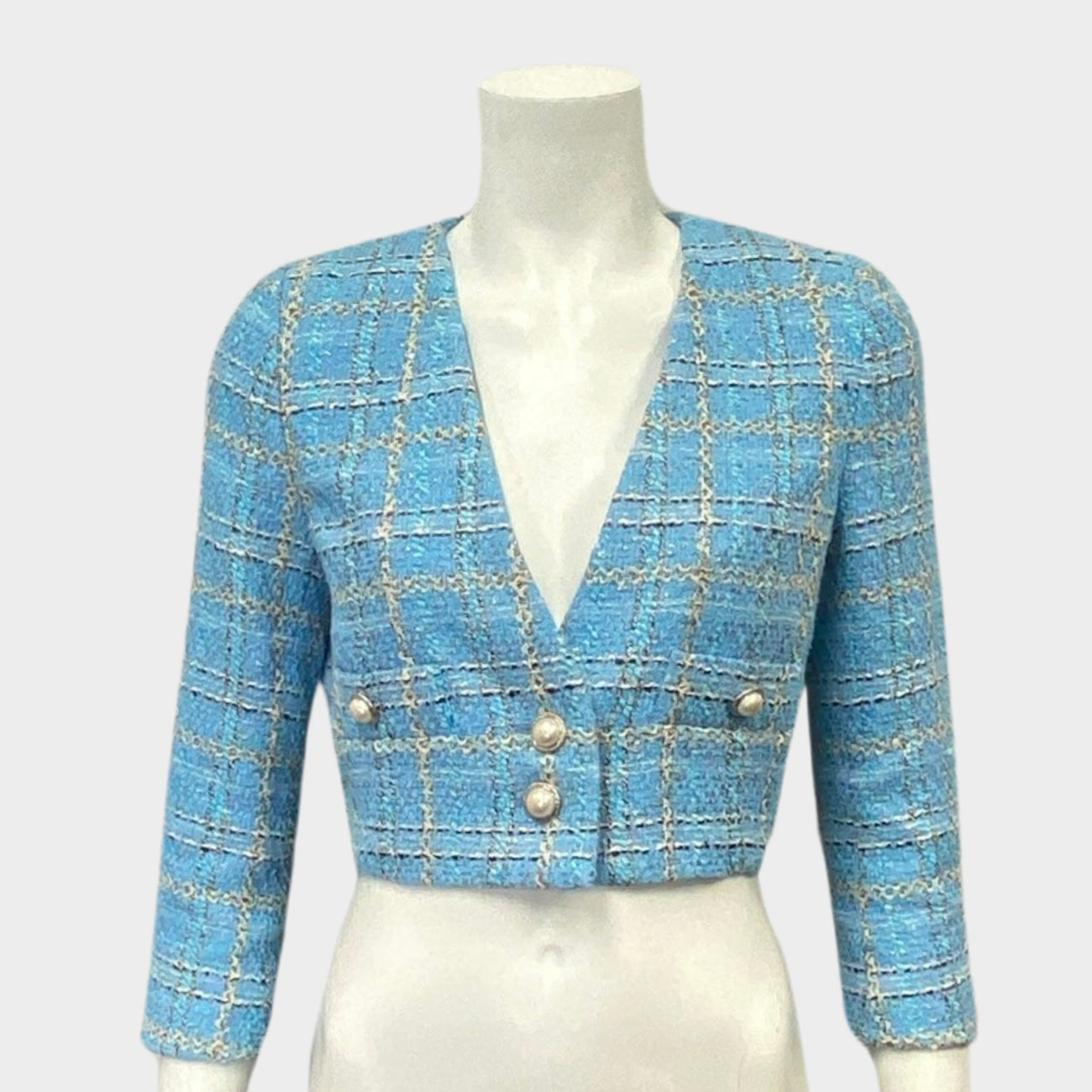 2024年 Theory luxe llume Tweed Sharley by Karl Lagerfeld Haute Couture Sequined White Tweed Jacket
