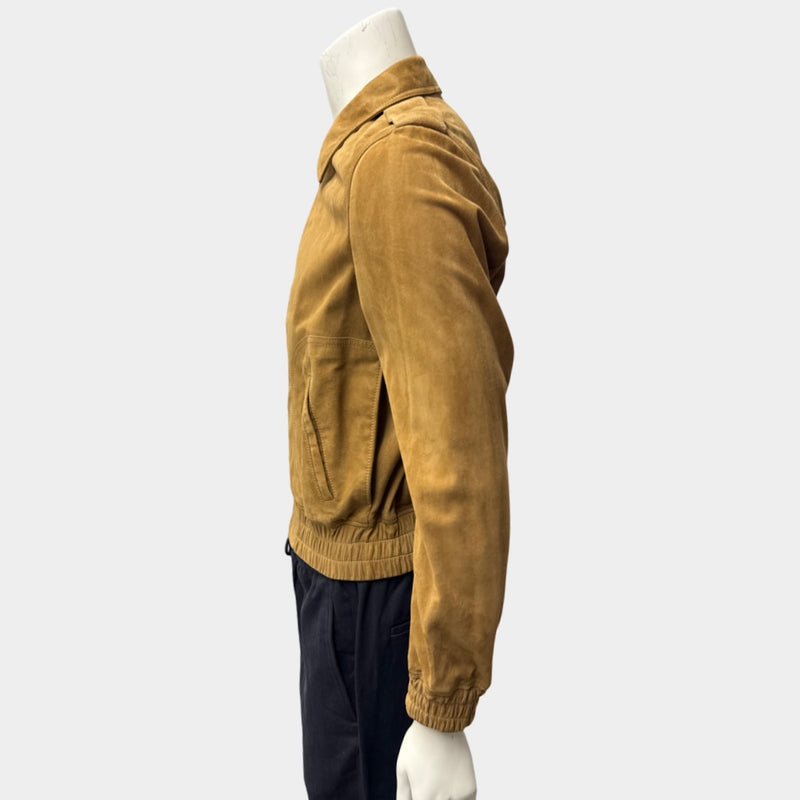 Saint Laurent Men's Brown Suede Zipped Jacket
