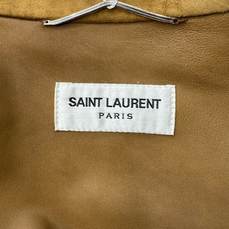 Saint Laurent Men's Brown Suede Zipped Jacket