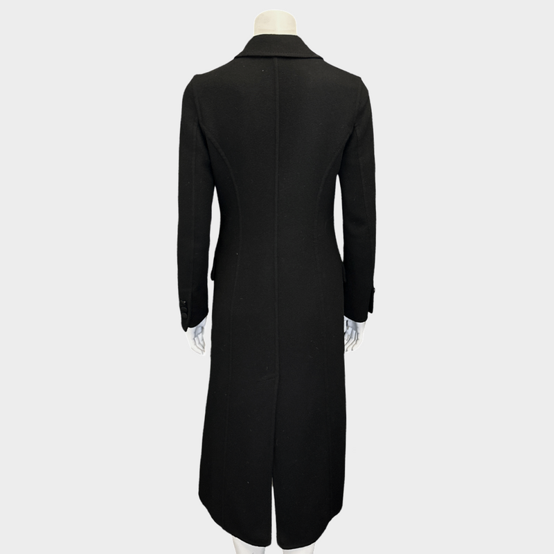 BURBERRY women's black cashmere double-breasted wool coat