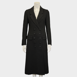 BURBERRY women's black cashmere double-breasted wool coat